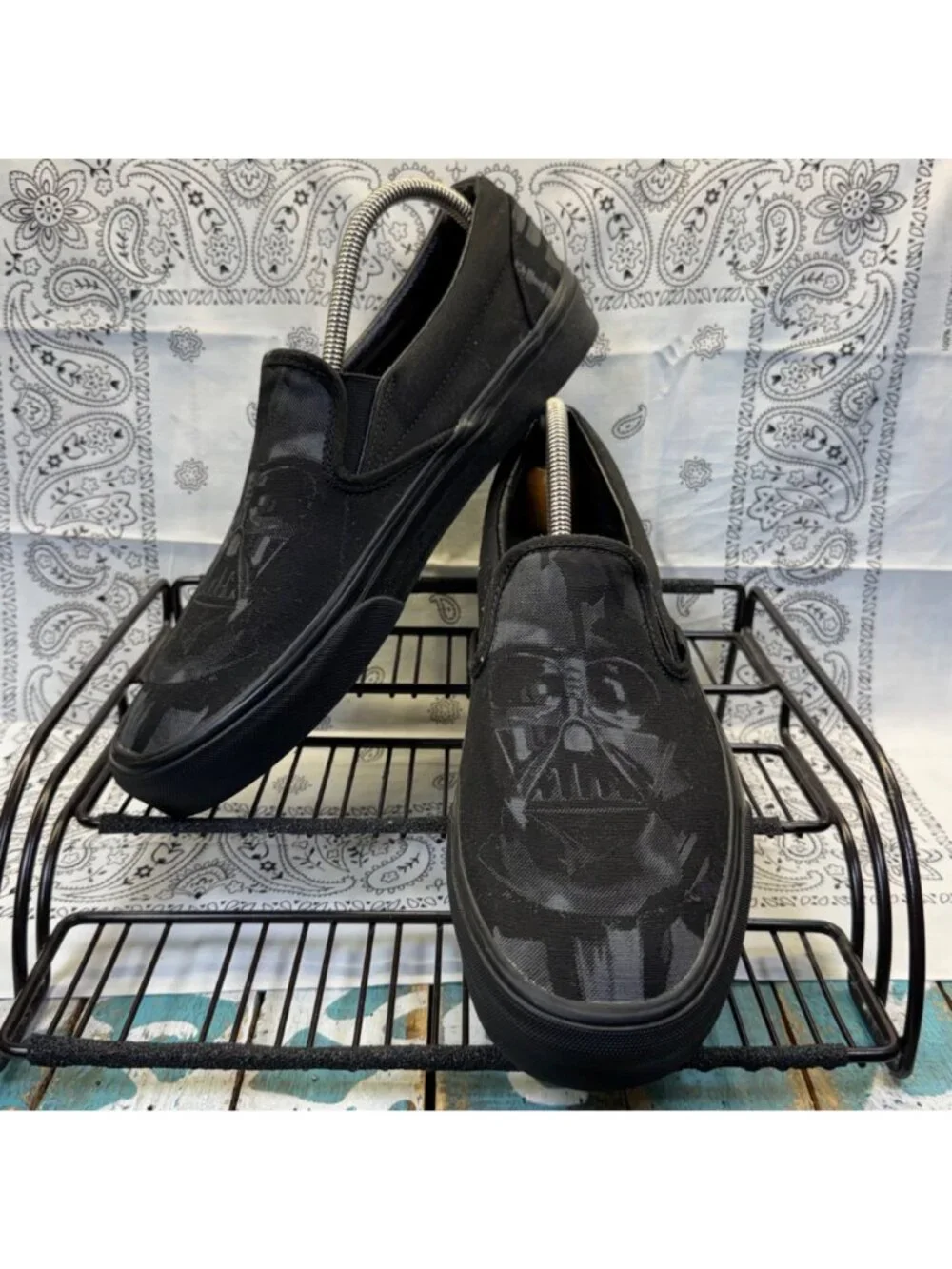 Vans x Star Wars Darth Vader Classic Slip On Shoes Black Men's Sz 10.5 EUC